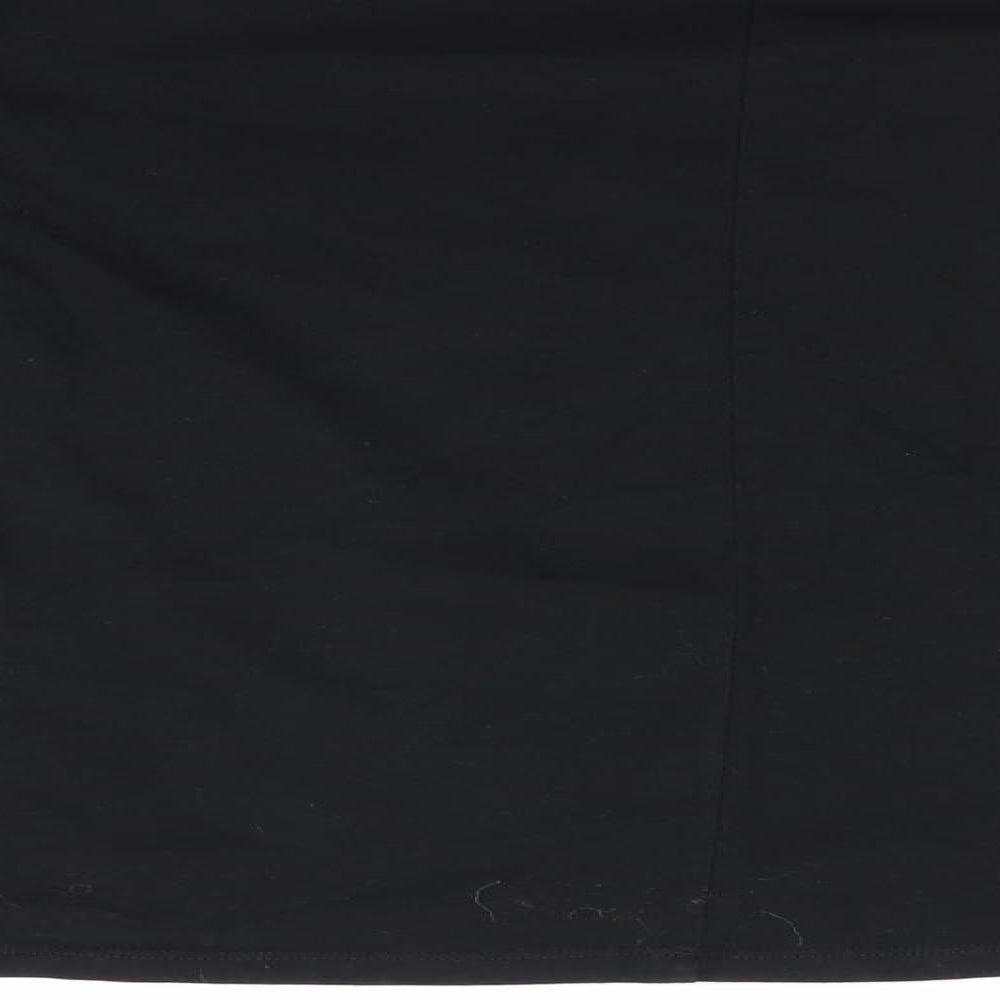 Zara Womens Black   Basic Blouse Size 10  - Alternative fabric to sleeves from bodice Elasticated at Elbow