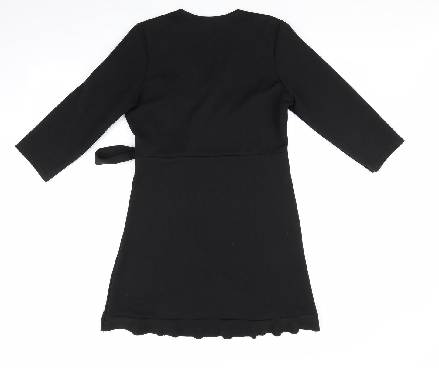 Boohoo Womens Black   Fit & Flare  Size 14  - Frill to front skirt Tulip like hemline Unlined