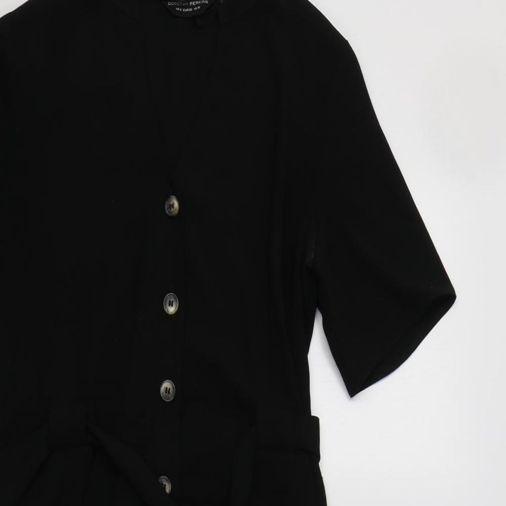 Dorothy Perkins Womens Black   Shirt Dress  Size 10