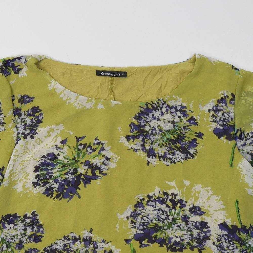 Bonmarché Womens Yellow Floral  Basic Blouse Size 18