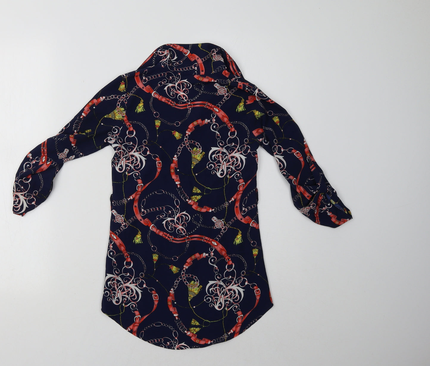 Jolie Angel Womens Blue Geometric  Basic Button-Up Size 6