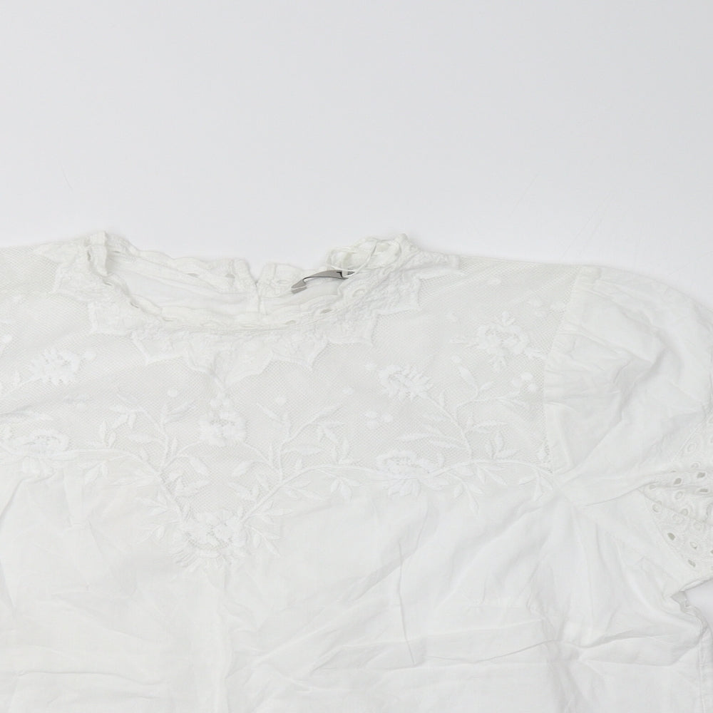 TU Womens White   Basic Blouse Size 18  - Lace Detail