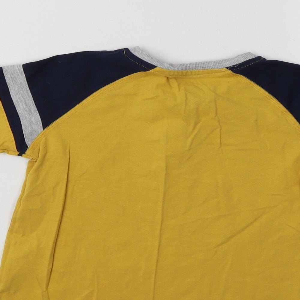 Matalan Boys Yellow Colourblock  Basic T-Shirt Size 6 Years