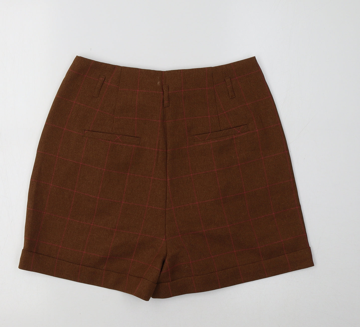 Camaieu Womens Brown Check  Chino Shorts Size 8