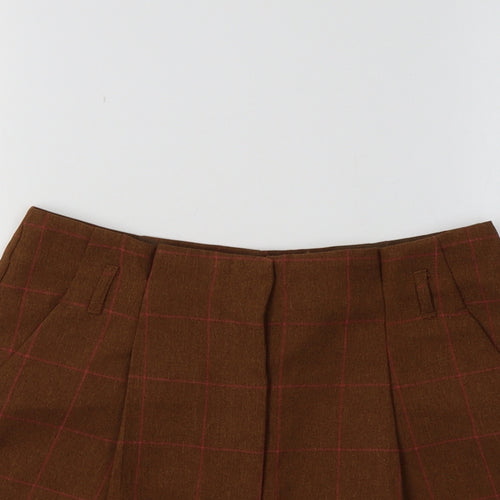 Camaieu Womens Brown Check  Chino Shorts Size 8