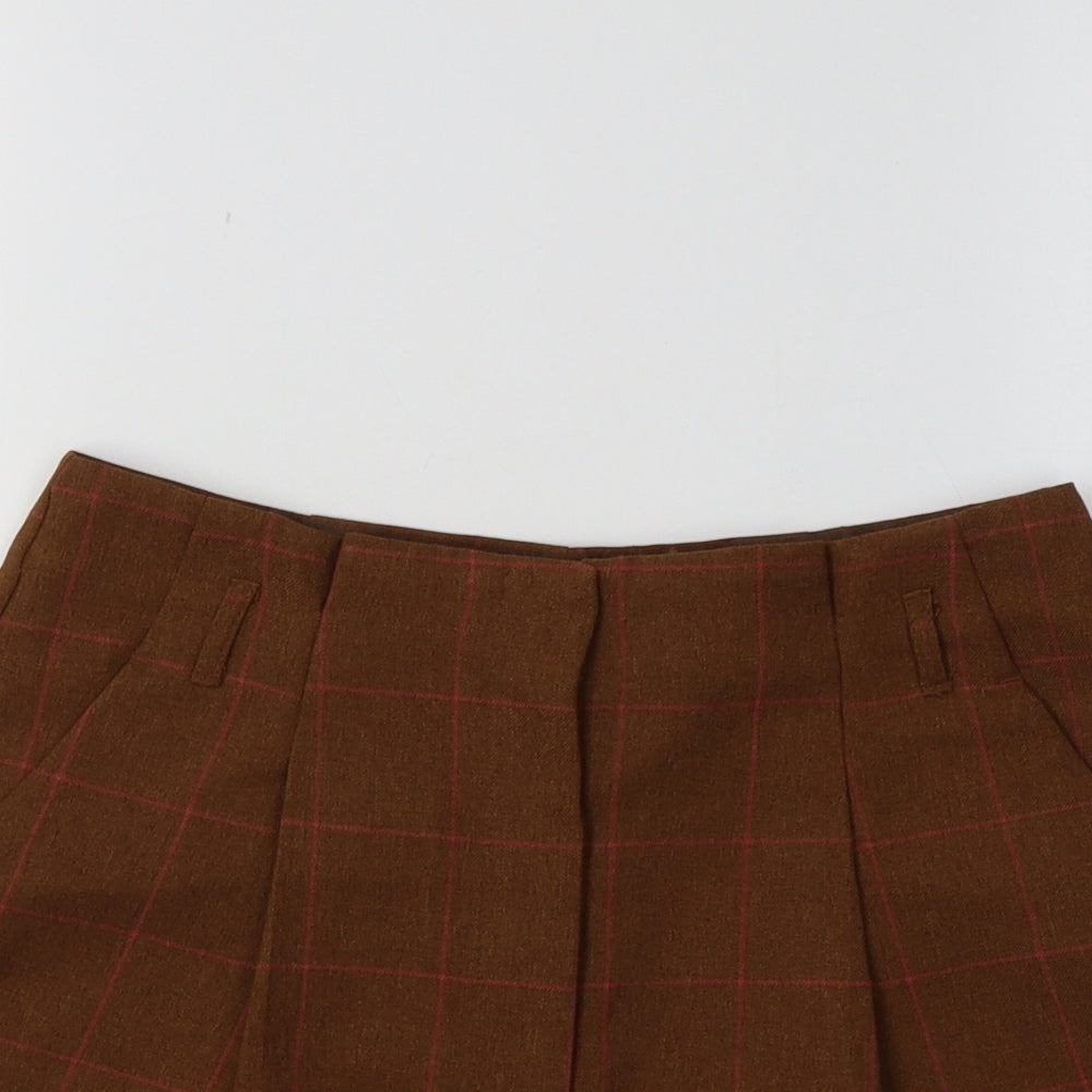 Camaieu Womens Brown Check  Chino Shorts Size 8