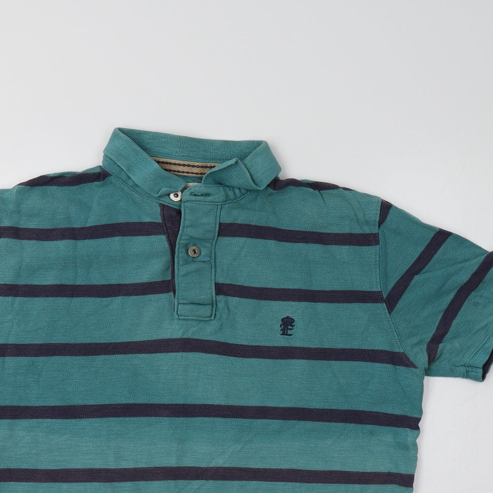 Matalan Mens Green Striped   Polo Size M