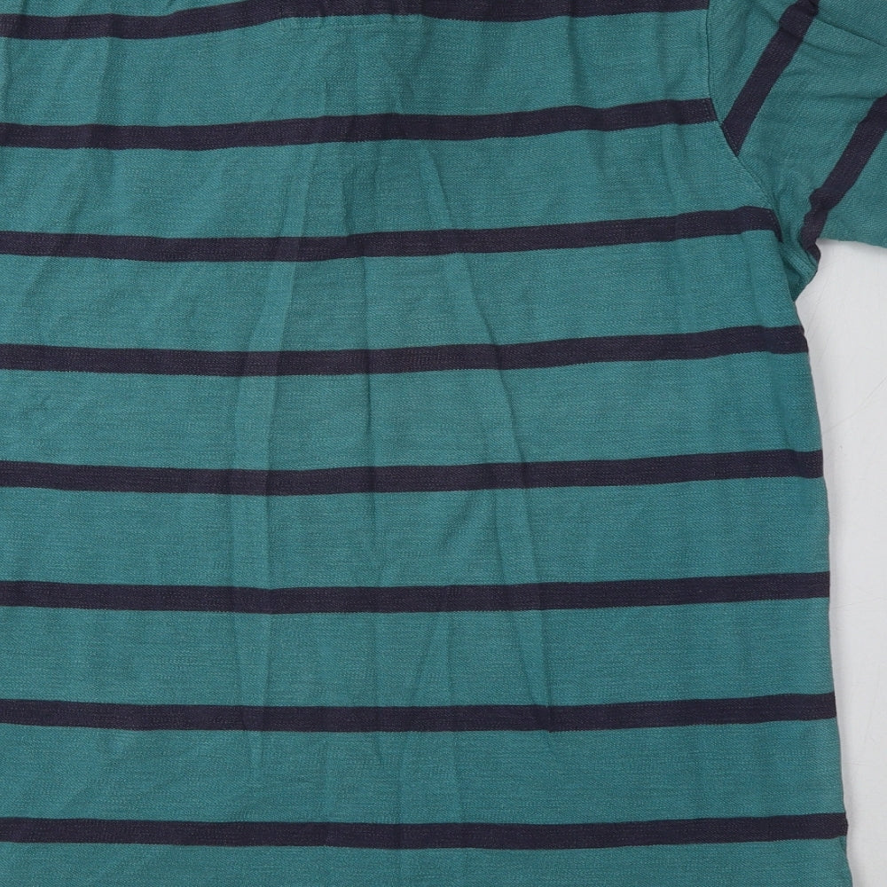 Matalan Mens Green Striped   Polo Size M