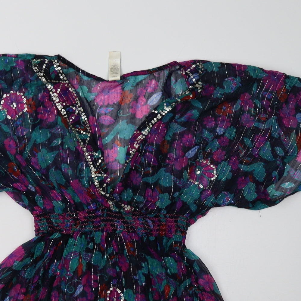 Primark Womens Multicoloured Floral  Kaftan  Size 12  - Beach Cover Up
