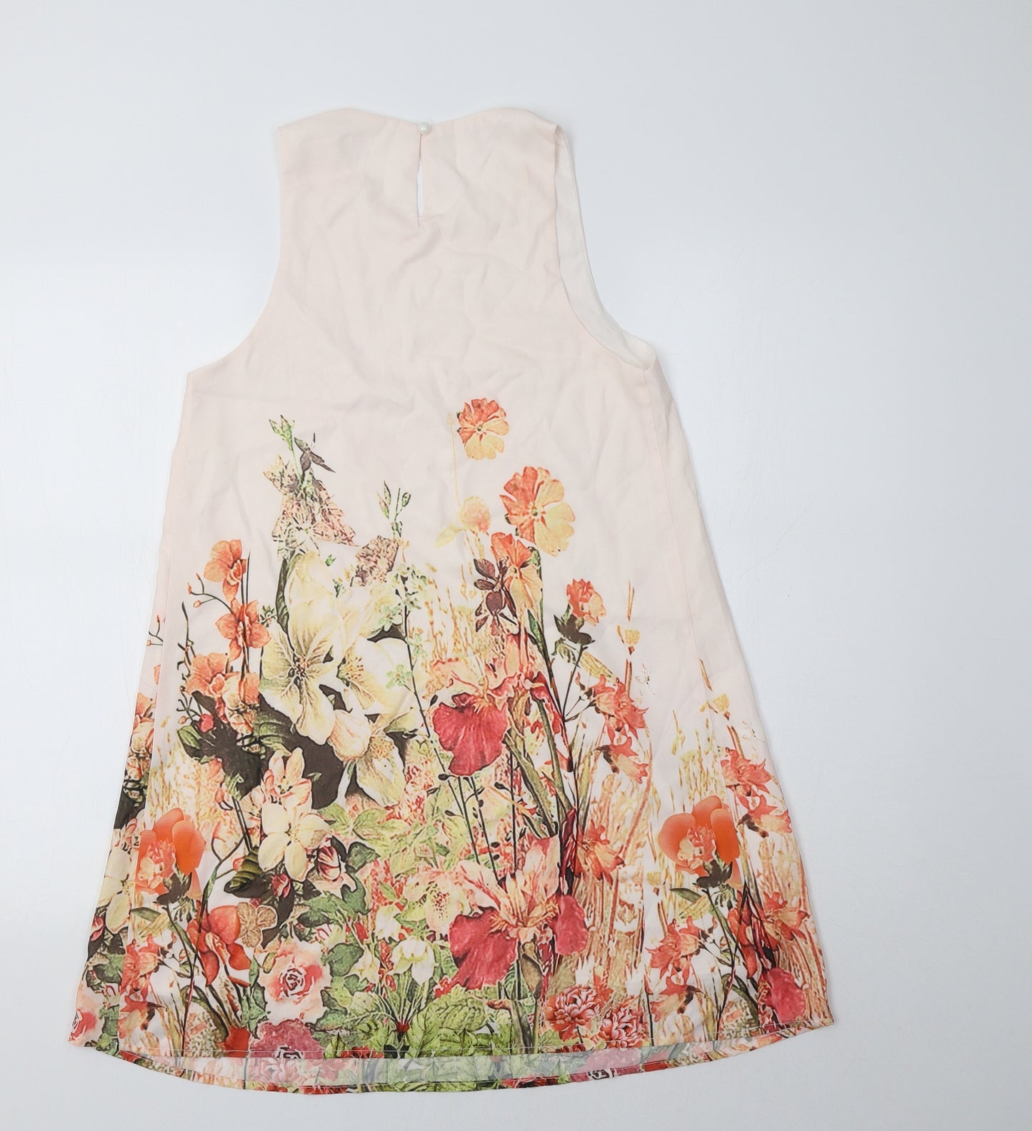 Preworn Womens Pink Floral  A-Line  Size S