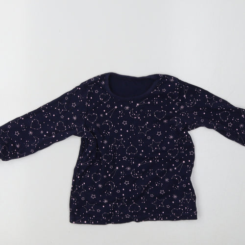 George Baby Blue Geometric  Basic T-Shirt Size 12-18 Months  - Star & Heart Print
