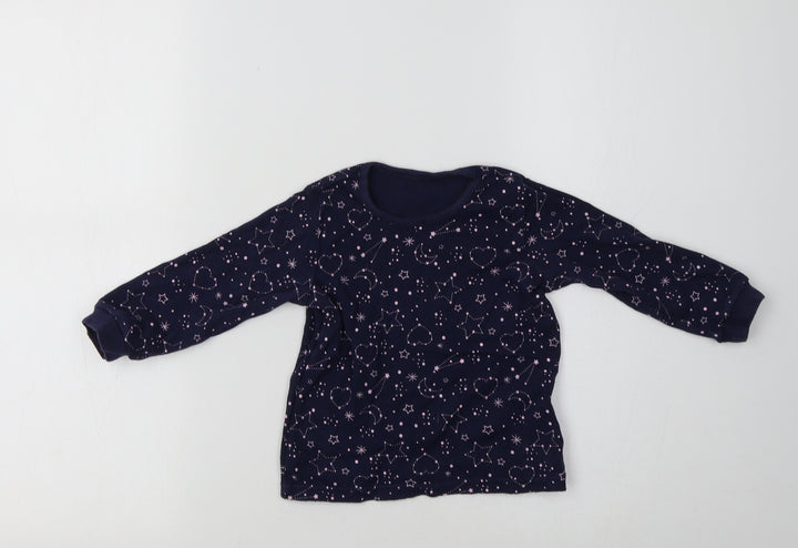 George Baby Blue Geometric  Basic T-Shirt Size 12-18 Months  - Star & Heart Print