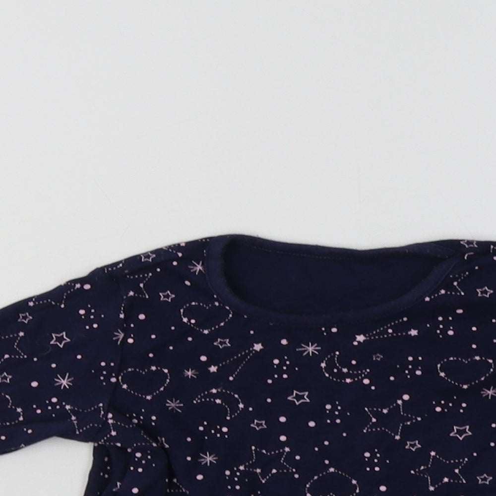 George Baby Blue Geometric  Basic T-Shirt Size 12-18 Months  - Star & Heart Print