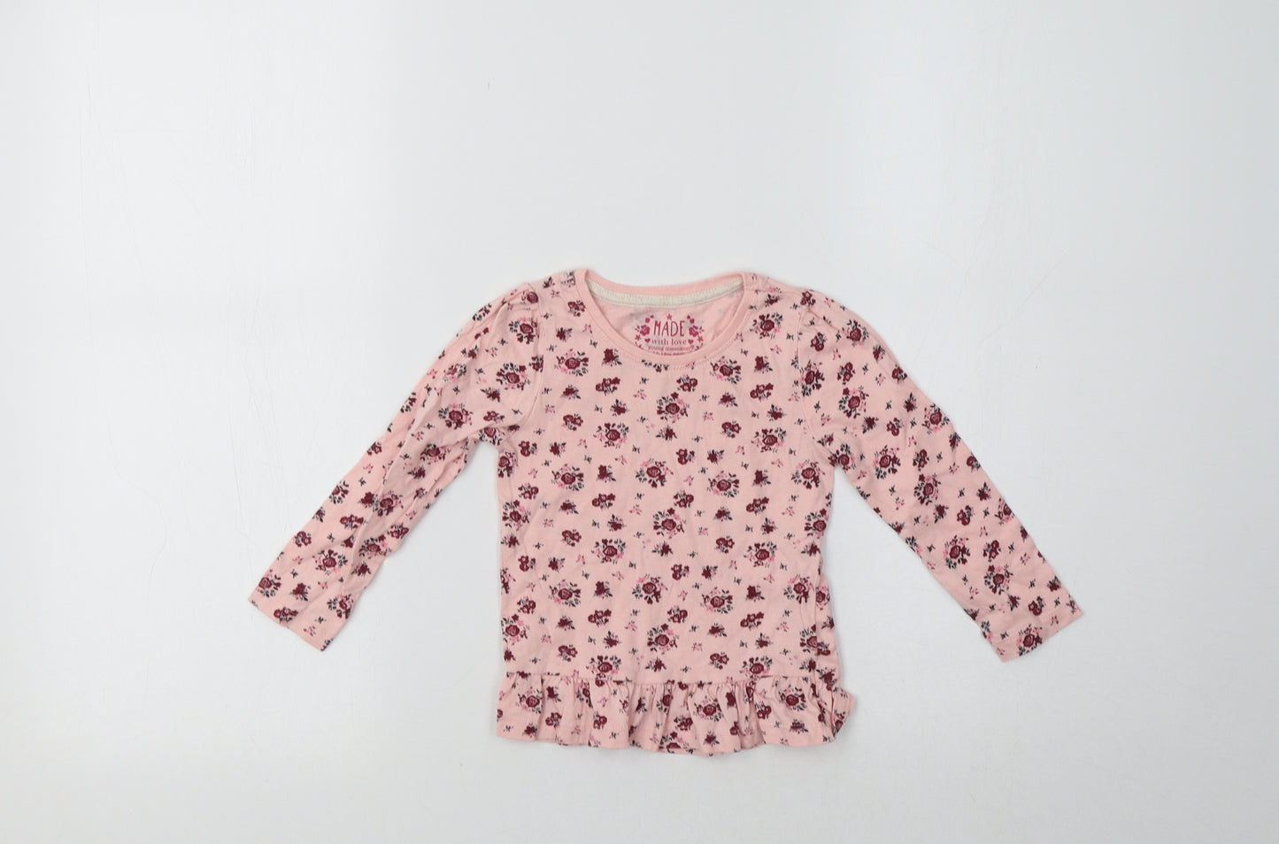 Primark Baby Pink Floral  Basic T-Shirt Size 12-18 Months