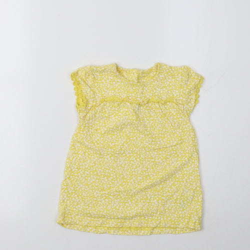M&S Baby Yellow Floral  A-Line  Size 9-12 Months