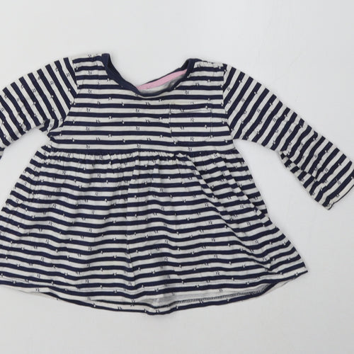 Matalan Baby Blue Striped  Fit & Flare  Size 9-12 Months