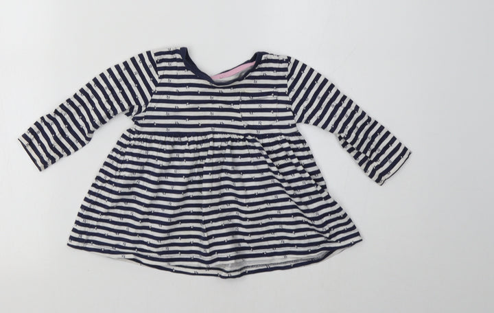 Matalan Baby Blue Striped Fit & Flare Size 9-12 Months