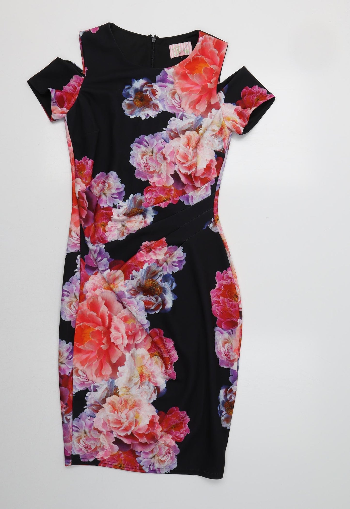Jessica Womens Black Floral  Bodycon  Size 10