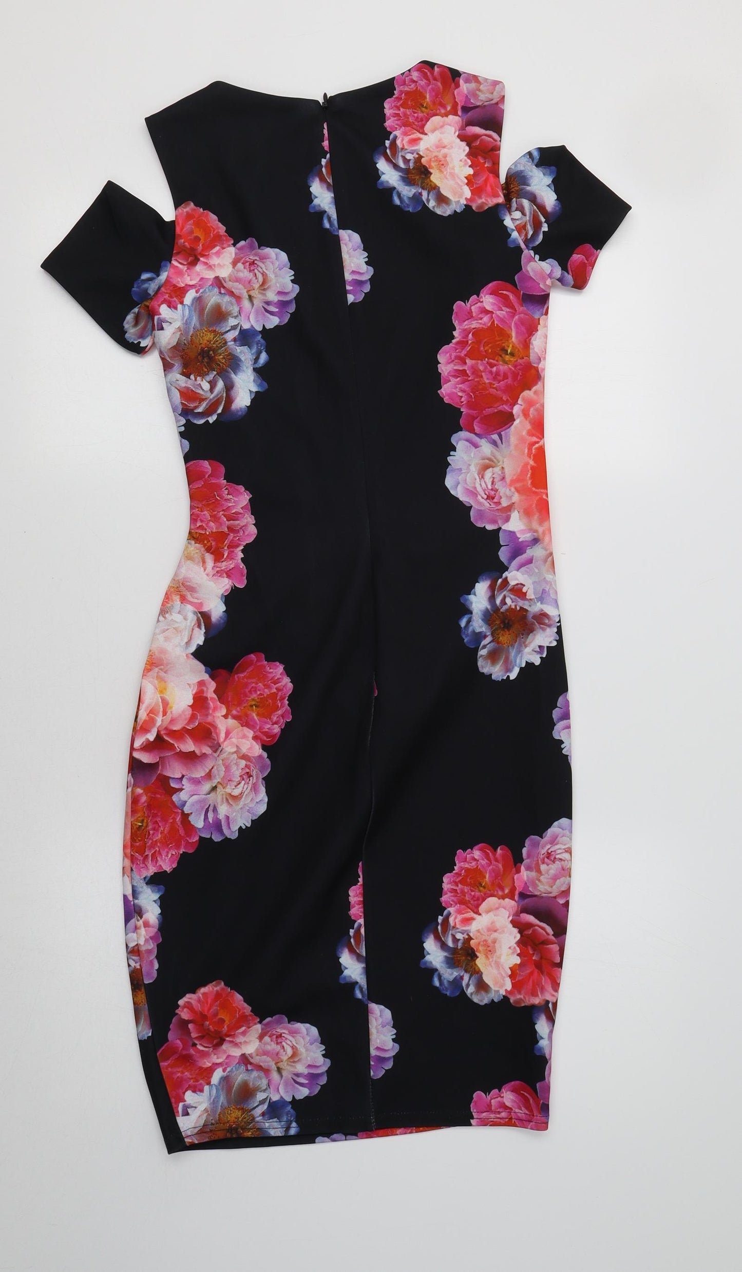 Jessica Womens Black Floral  Bodycon  Size 10