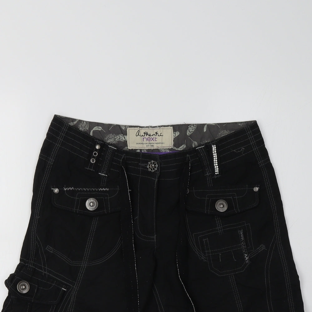 NEXT Womens Black   Cargo Shorts Size 8