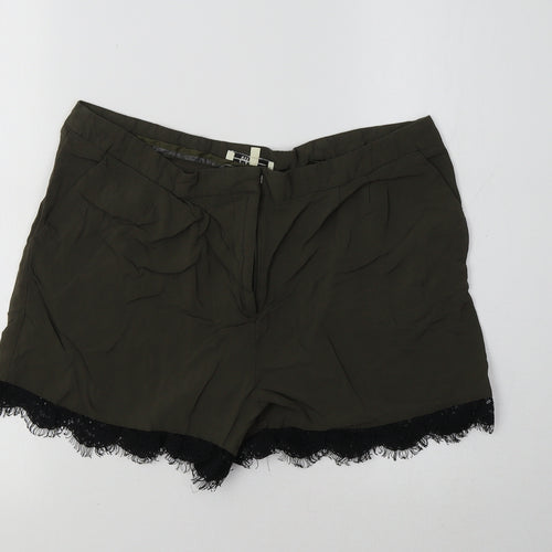 Papaya Womens Green   Bermuda Shorts Size 14 - Lace Detail