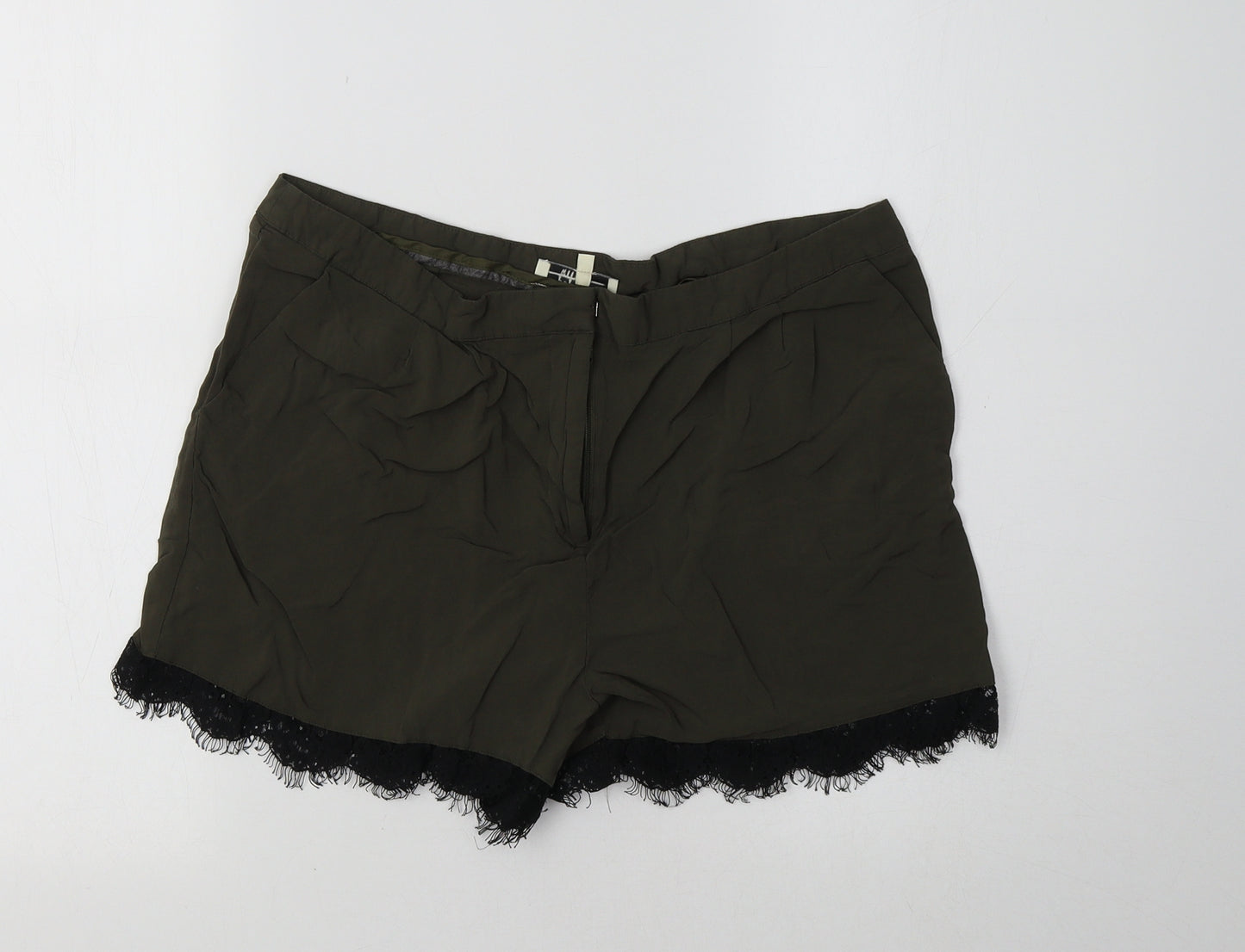 Papaya Womens Green   Bermuda Shorts Size 14 - Lace Detail