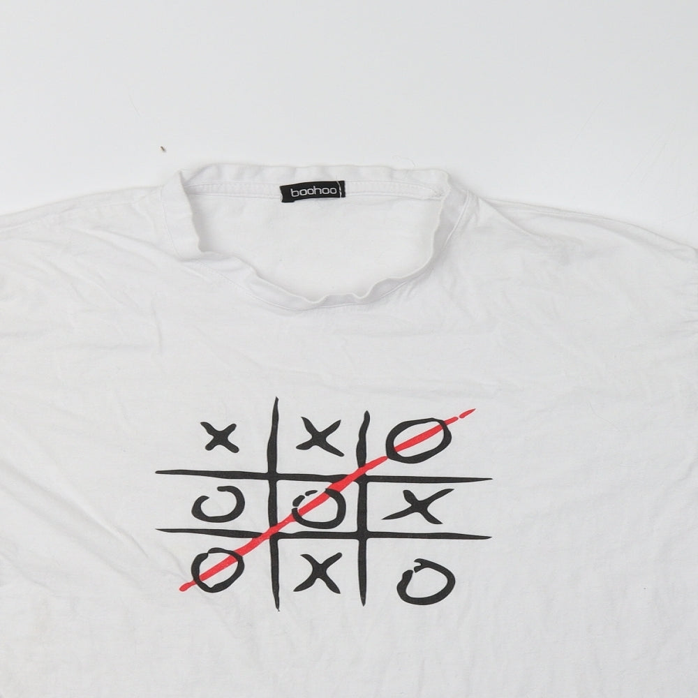 Boohoo Womens White   Basic T-Shirt Size L