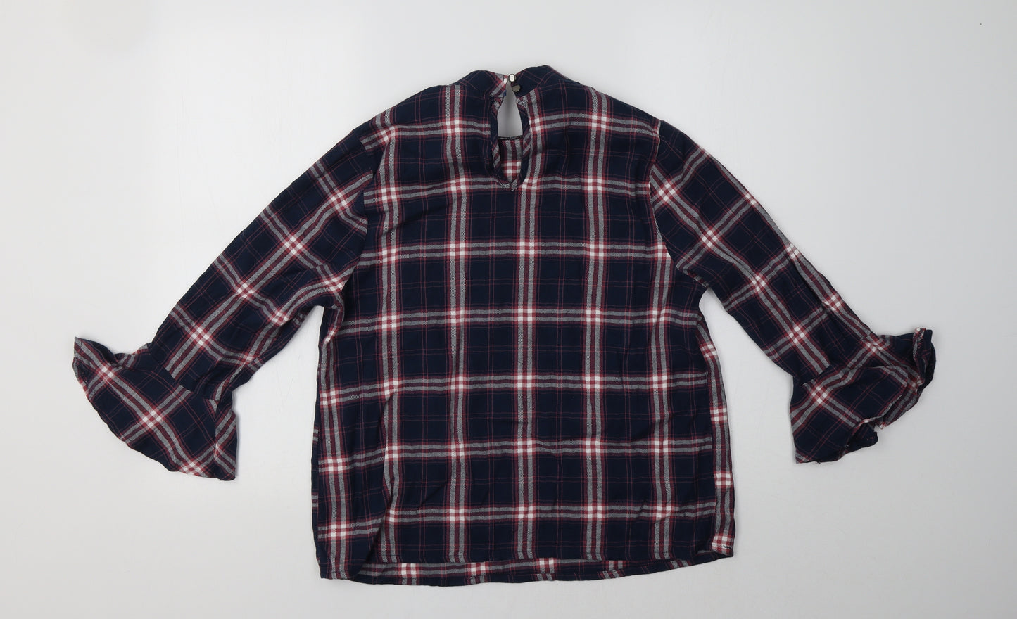 Papaya Womens Blue Check  Basic Blouse Size 16