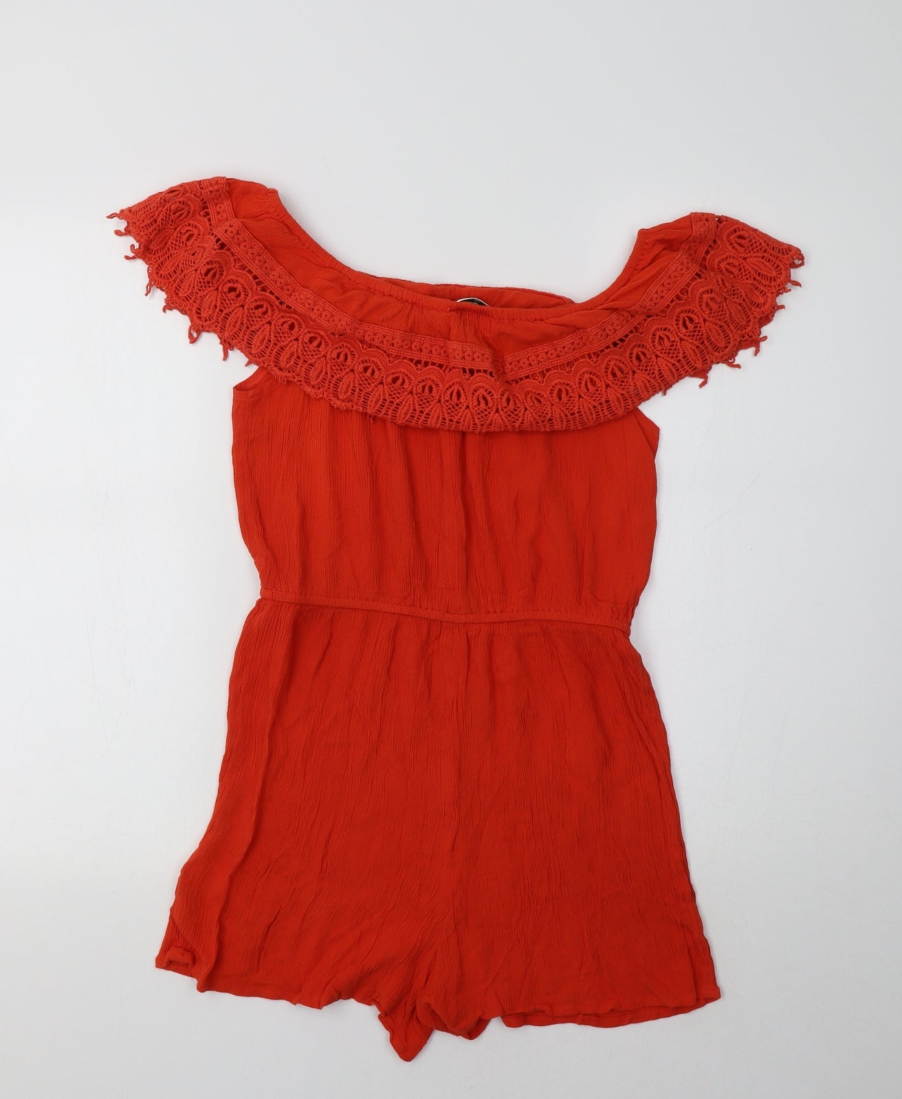 Miss Selfridge Womens Orange   Playsuit One-Piece Size 12