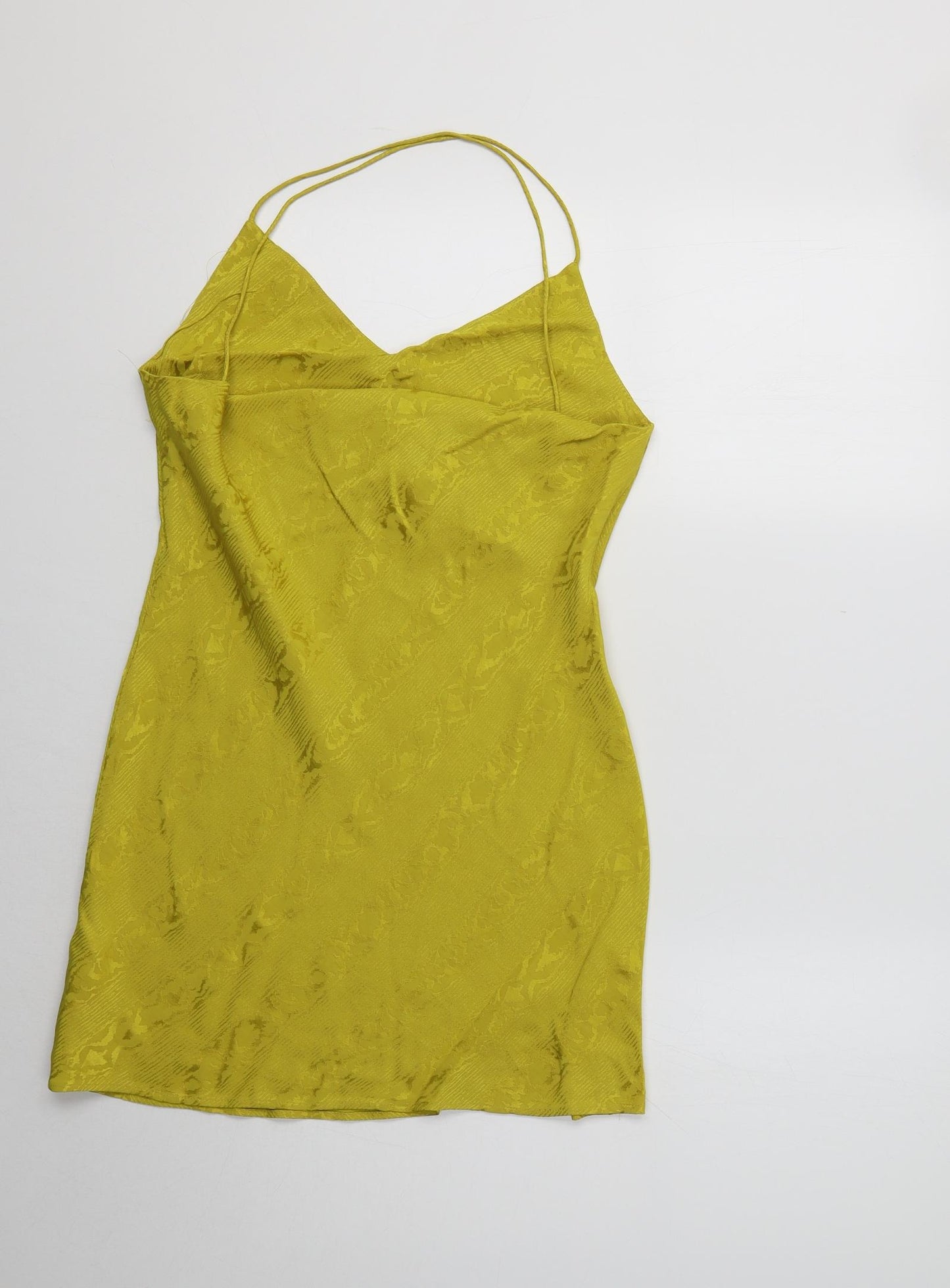 Topshop Womens Yellow Animal Print  Slip Dress  Size 8