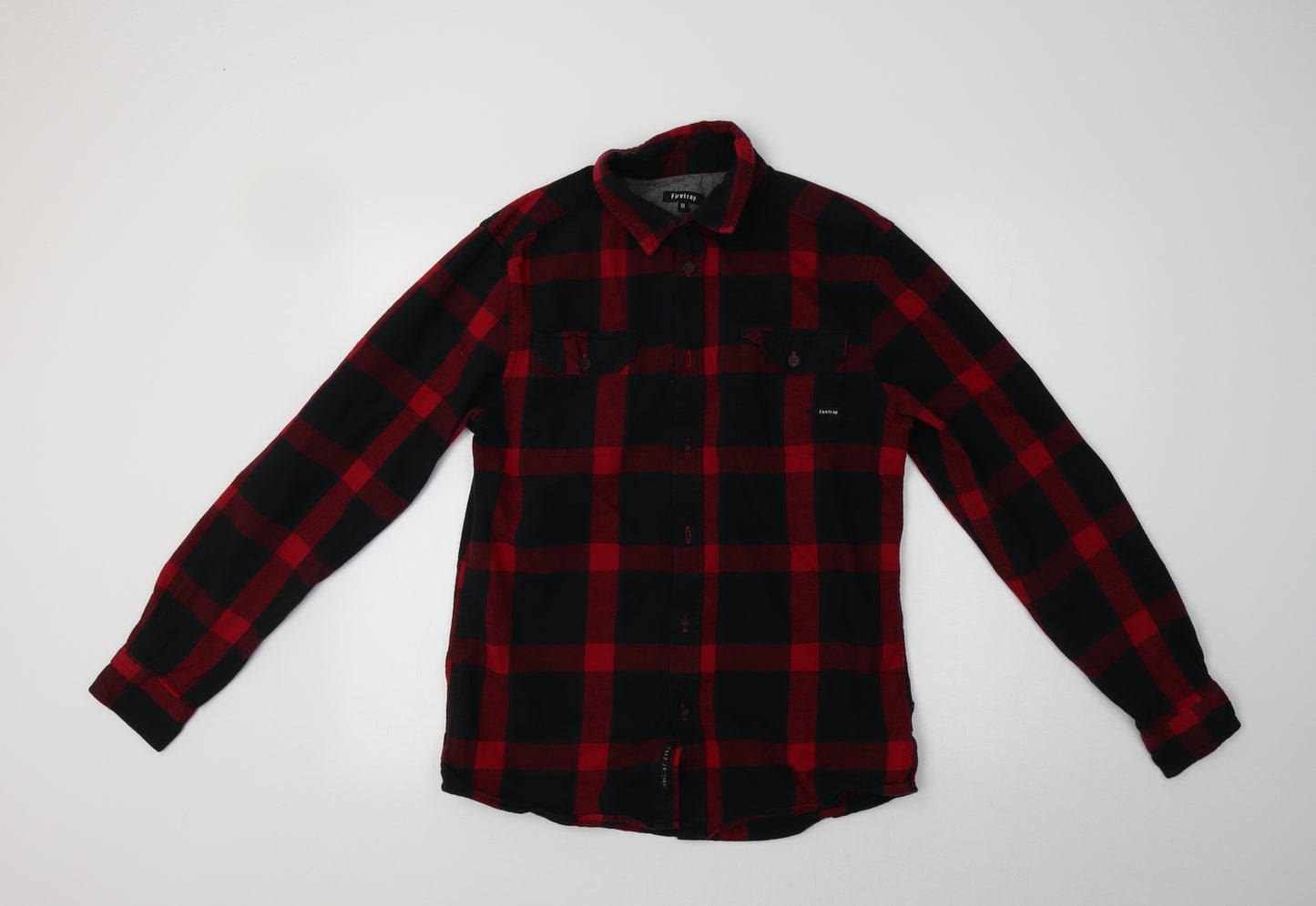 Firetrap Mens Red Check   Button-Up Size M