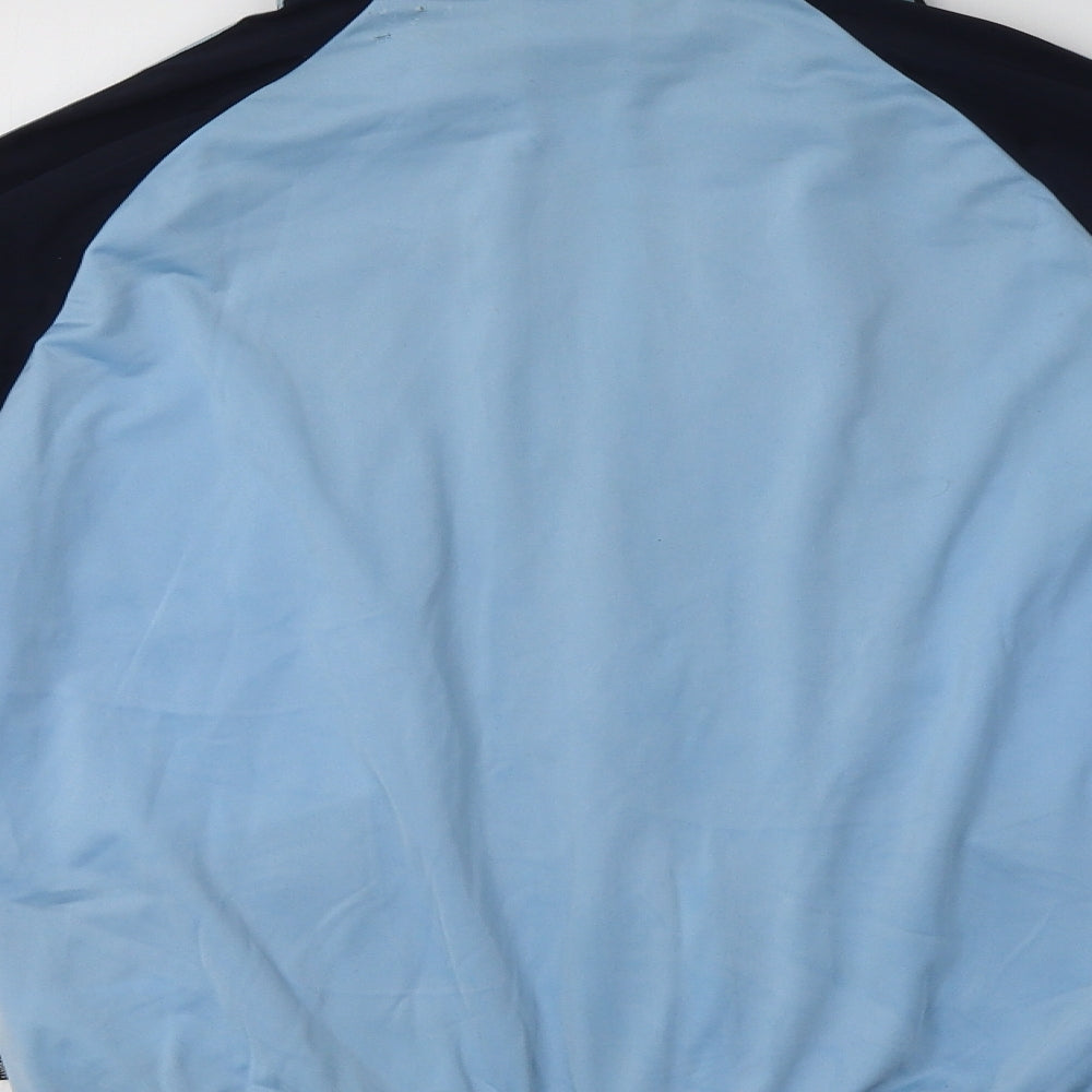 adidas Womens Blue Colourblock  Full Zip Sweatshirt Size 12