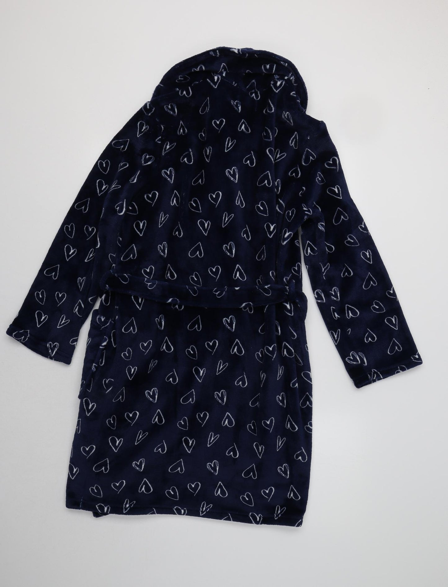 Matalan Womens Blue   Kimono Robe Size S  - Heart Print