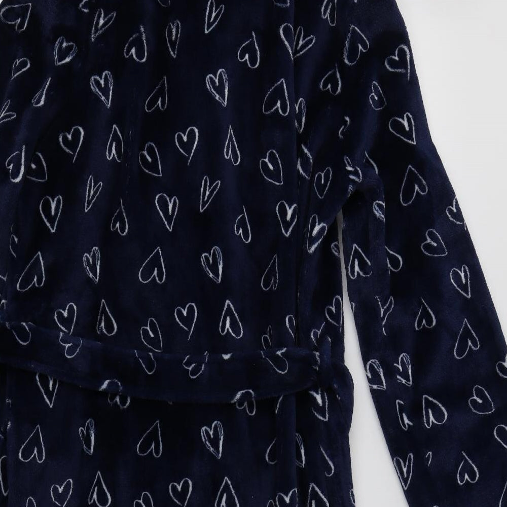 Matalan Womens Blue   Kimono Robe Size S  - Heart Print