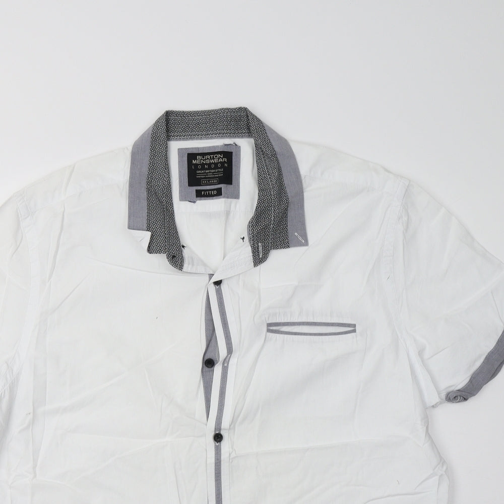 Burton Mens White    Button-Up Size 2XL