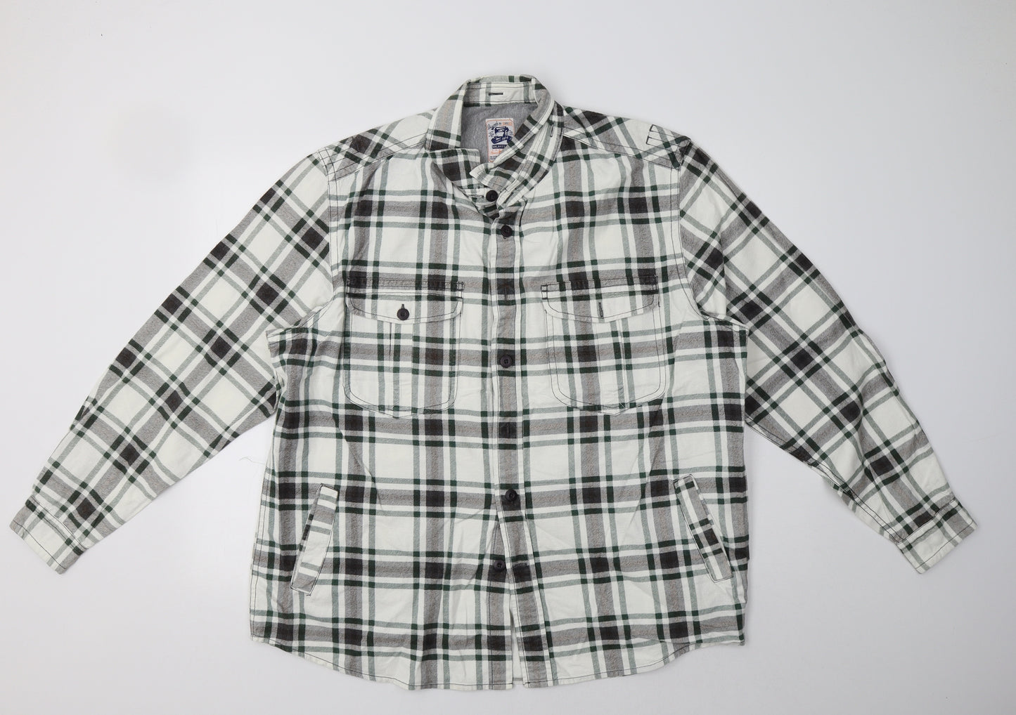 Burton Mens Green Check   Button-Up Size 2XL