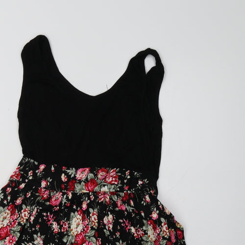Apricot Womens Black Floral  Fit & Flare  Size S