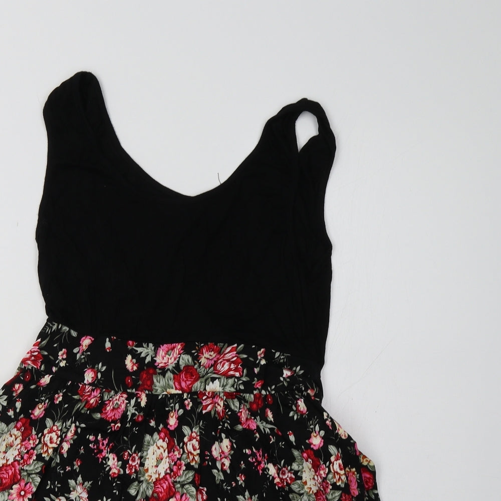 Apricot Womens Black Floral  Fit & Flare  Size S