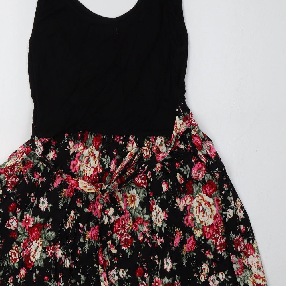 Apricot Womens Black Floral  Fit & Flare  Size S
