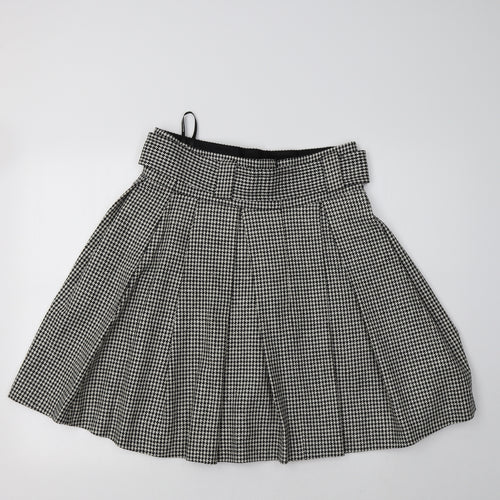 Warehouse Womens Grey Houndstooth  Flare Skirt Size 14