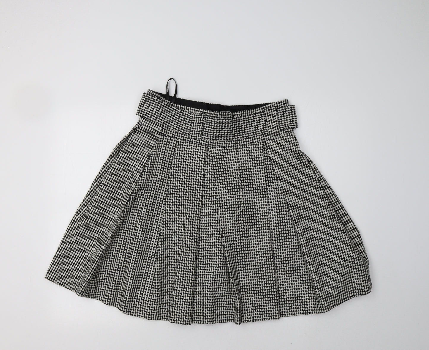 Warehouse Womens Grey Houndstooth  Flare Skirt Size 14