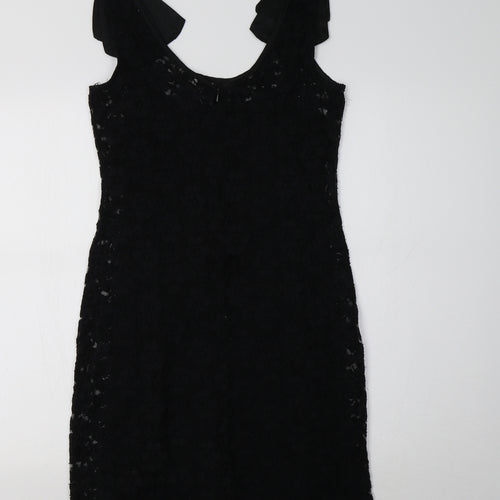 Oasis Womens Black Floral  A-Line  Size S  - Lace Overlay