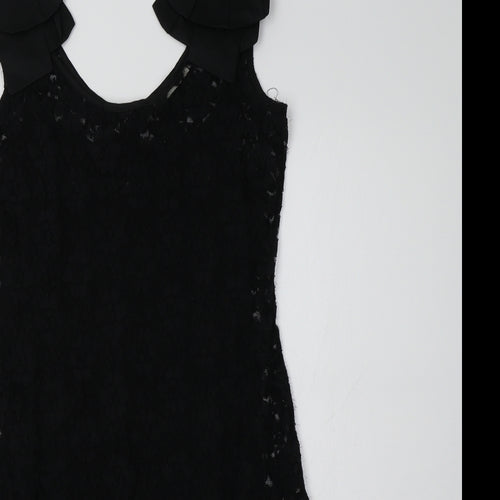 Oasis Womens Black Floral  A-Line  Size S  - Lace Overlay