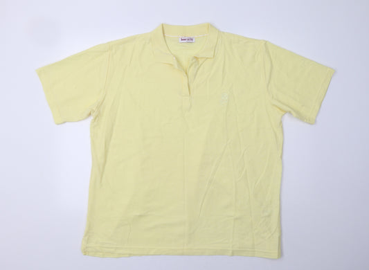 Front view of Bonmarché women’s yellow basic t-shirt, size XL