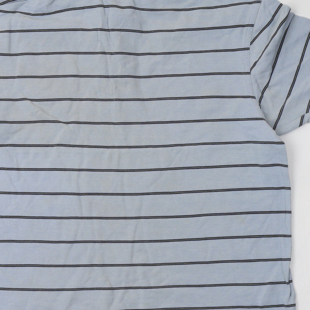 Fred Perry Mens Blue Striped   Polo Size L