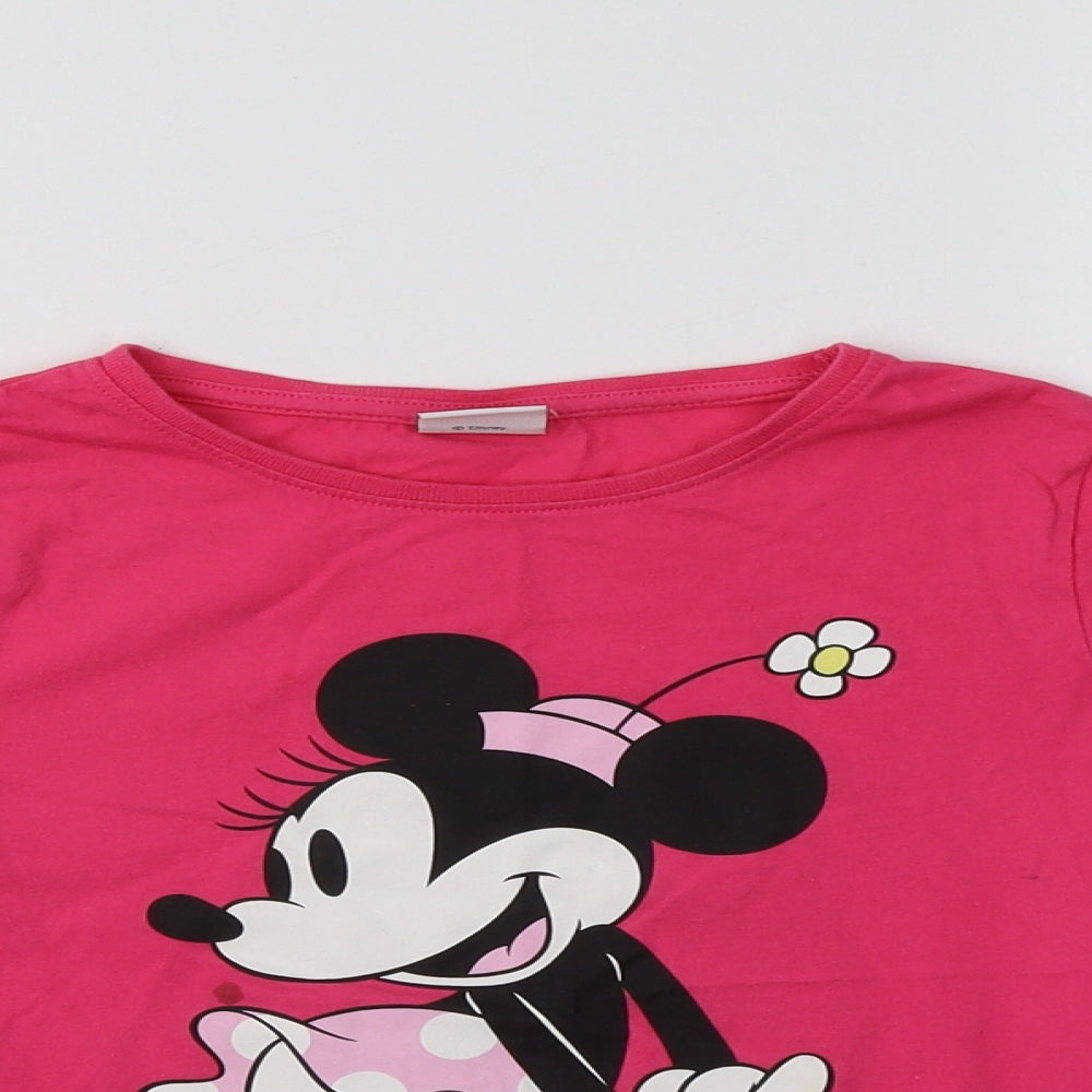 Disney Girls Pink   Basic T-Shirt Size 7-8 Years  - Minnie Mouse