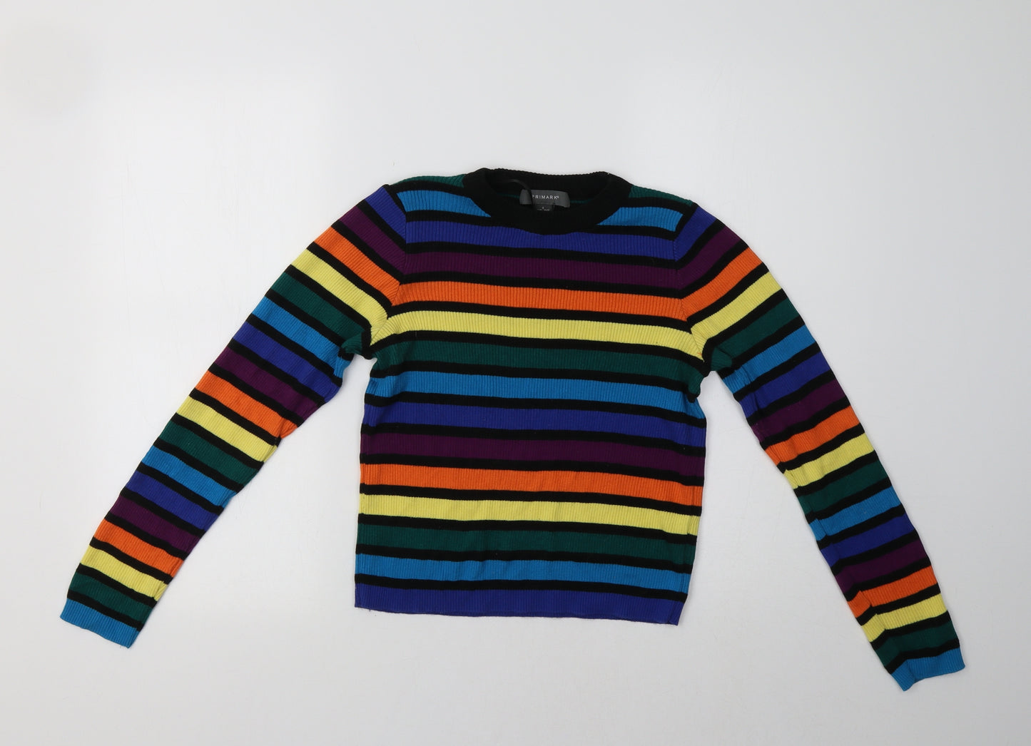 Primark Womens Multicoloured Striped  Pullover Jumper Size S