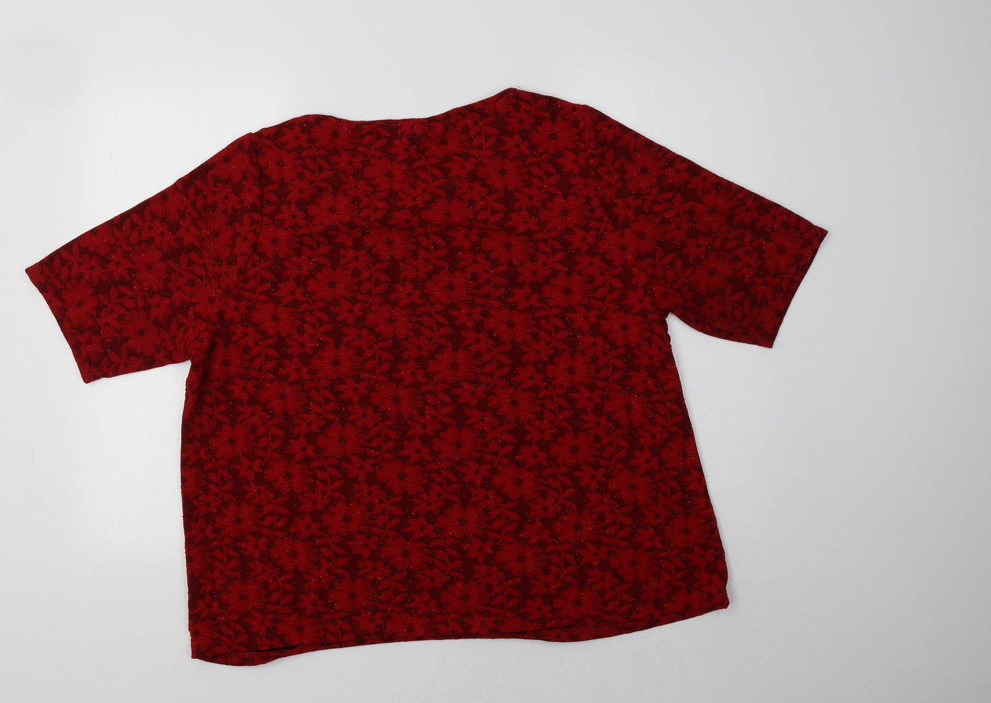 Bonmarche Womens Red Floral  Basic Blouse Size 24