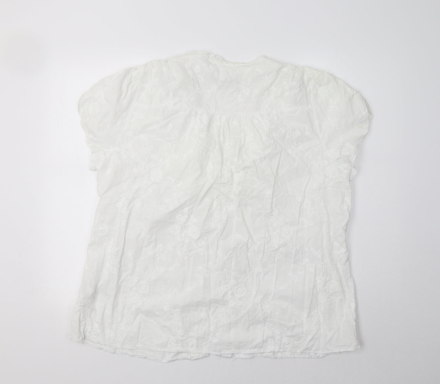 Evans Womens White Floral  Basic Blouse Size 26