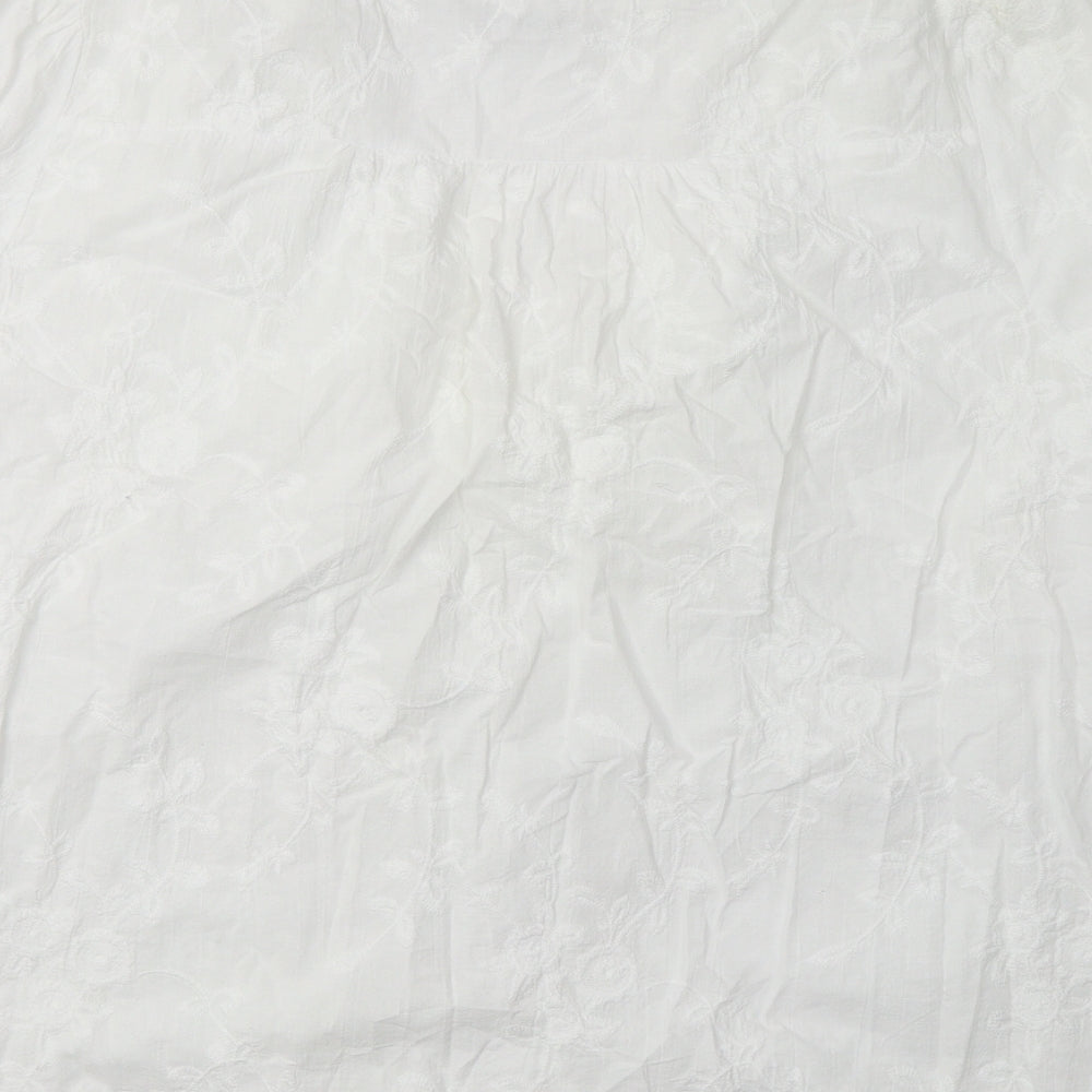 Evans Womens White Floral  Basic Blouse Size 26